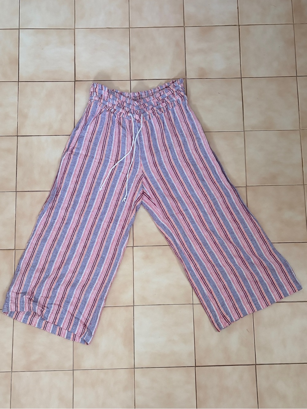 Indigo Rein Striped Wide-Leg Pants in Pink and Blue